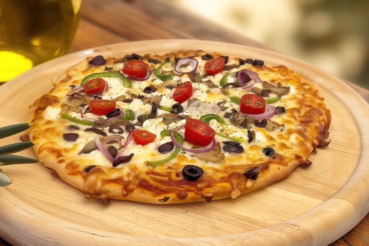 Greek-style pizza at Aloni Cafe in Kardamili